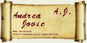 Andrea Jović vizit kartica